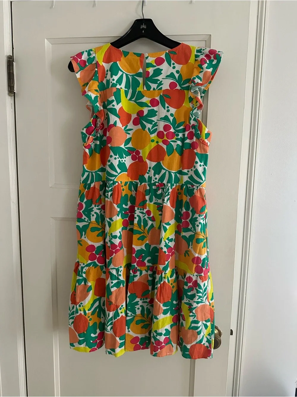 J. Crew Multicolor Floral Tiered Mini Dress with Ruffle Sleeves